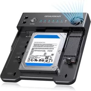 GRAUGEAR SATA SSD/HDD to M.2 NVMe 도킹 스테이션 USB-C 10Gbps SSD를 2.5”/3.5” SSD HDD로 복제 변환기