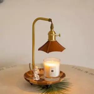 무선캔들워머 램프 우드 양초 스탠드 수면 등 구리 원형 체크 쟁반 왁스 기타