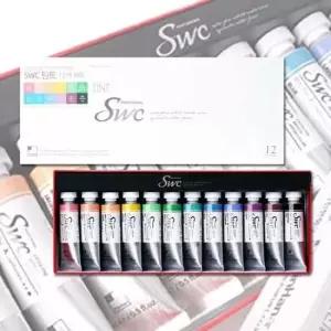 프로페셔널수채화 신한 SWC 수채화 물감세트 12색 (틴트계열) 15ml