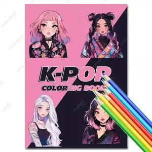 케이팝 걸그룹 색칠 공부 캐릭터 학생 놀이 북 도안 그림 그리기 컬러링