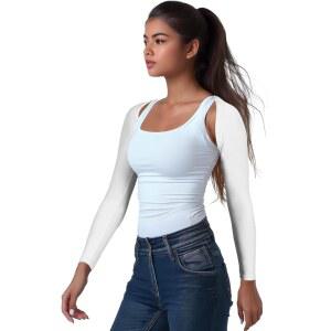 여성용 아웃도어 에센셜 팔 소매 - 소매가 달린 골프 UV 숄 운동 어깨 볼레로 자외선 차단을 위한 타이츠