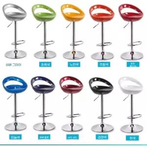 업소용 바텐더 의자 등받이 회전형 테이블 화이트 바의자