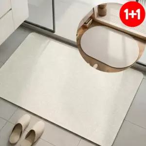 [2개세트] 빨아쓰는 규조토 욕실 발매트 주방매트 화장실 현관 거실 발매트