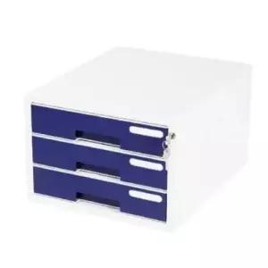 [문구] 서류보관함 오피스사용 문서서랍함 3단서류박스 네이비색