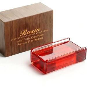 활을 위한 로진 바이올린 로진, 바이올린, 비올라 & 첼로 부드러운 활 움직임, 뛰어난 현악 그립, 가벼운 저먼지, 천연 로진과 나무 케이스, 전문가용 로진(빨간색)
