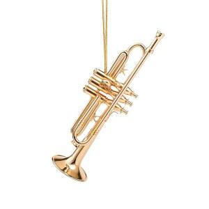 LQDSHGLK 4.72인치 브라스 스트링 미니어처 트럼펫 걸이 장식 미니 악기 복제 크리스마스 트리 디스플레이 홈 데코레이션 모델 생일 선물 (4.72인치 트럼펫)