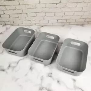 [에이치플러스몰]ksr 펜트리 정리 바구니 그레이 미니 사각 바스켓