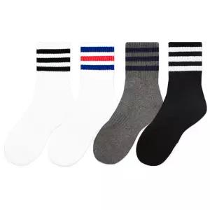 남성 중목 양말 4켤레 세트 포인트 이중바닥 스포츠 착용 방한 운동 데일리