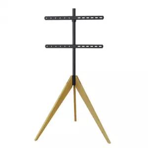 TV 스탠드 이젤형 원목 다리 거치대 인테리어형 65in블랙