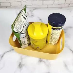 [에이치플러스몰]ksr 펜트리 정리 바구니 옐로우 미니 사각 바스켓