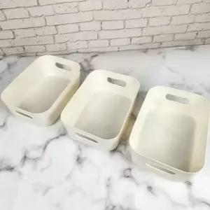 [에이치플러스몰]ksr 펜트리 정리 바구니 화이트 미니 사각 바스켓