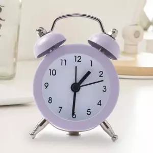 퍼플 탁상시계 자명종시계 건전지시계 소형시계 헤머벨