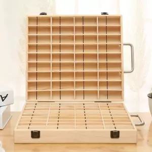 오일 보관함 나무상자 72홀더 대용량 수납함