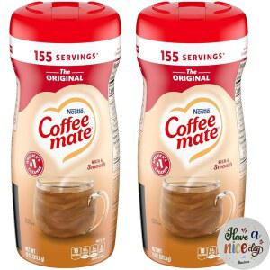 커피메이트 파우더 커피 크리머 11온스. 베이직오스 코스터가 포함된 2팩 번들