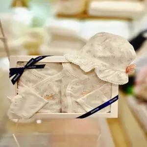 [압소바 의류] 꽃토끼뱀부배냇저고리 슈트 로라모자 3종세트 26년봄신상 (A1A10119F)