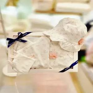 [압소바 의류] 꽃토끼 뱀부 배냇저고리 속싸개 로라모자세트 26년봄신상 (A1A10119C)