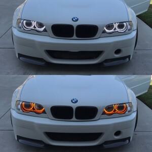 앰버 화이트 LED 코튼 엔젤 아이 링 BMW 호환 3 시리즈 E46 316i 320d 323i 325xi 1998-2005 용 DRL 라이트