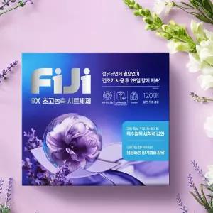 FIJI 9X 초고농축 시트세제 120매 (일반 드럼 겸용) 섬유유연제 필요없이 이염방지 28일 향기지속