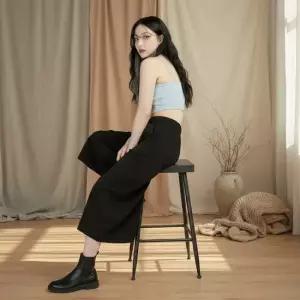 여성 데일리 린넨 와이드 치마바지 시원한 이지룩