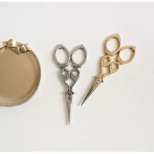 미니 빈티지 재단 가위 쪽 프랑스자수 엔틱 프렌치 손 바느질가위 2type