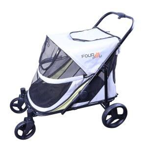 메디무 대형견을 위한 FORPAW 폴드 듀얼 사용 엔트리 반려견 브레이크가 장착된 유모차로 반려동물 최대 유모차 80파운드까지