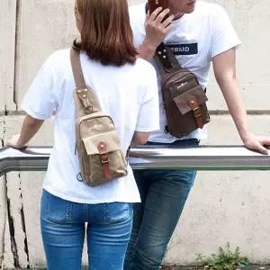 피오지넬리 pio103 캔버스 슬링백 힙색 웨이스트백 캔버스백 여행용백 크로스백 여행가방