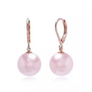 E471 12mm 로잘린 진주 로즈골드 레버백 귀걸이 WFFOJ6I