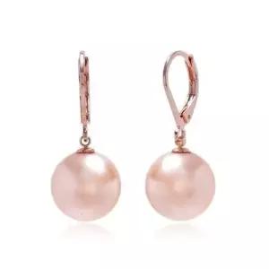 E461 12mm 피치 진주 로즈골드 레버백 귀걸이 WFFOJ68
