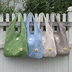 가방 숄더백 토트백 데일리 여성 니트 직물 플라워 에코백 CH-0608Y