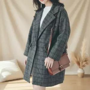 [하프클럽/다잇템]여성 가을겨울 숏자켓 격자 데일리웨어