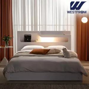 [웨스트프롬] 루이스 LED 수납침대(K) / 바다 매트
