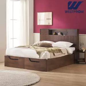 [웨스트프롬] 모던 그루S) 리프트업 LED 평상형 원목침대(SS) / 침대 프레임만 / 전국착불