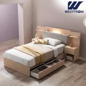 [웨스트프롬] 웨스틴 LED 수납침대(SS) / 바다 매트
