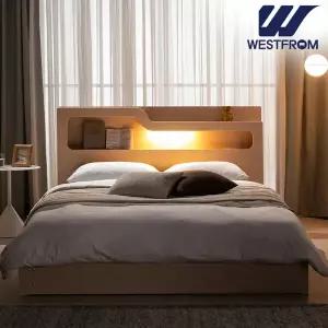 [웨스트프롬] 루이스 LED 수납침대(Q K공용) / 침대 프레임만