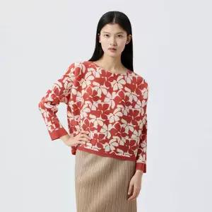 [플리츠미] 프린트 가오리 플리츠 티셔츠_PPTSS026014