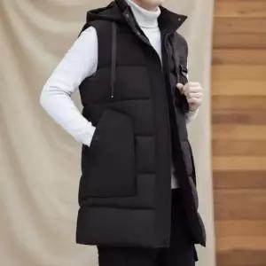 여성 롱 후드 패딩 조끼 겨울 따뜻한 베스트