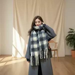 [하프클럽/다잇템]커플 격자 빅사이즈 포근한 클래식 목도리