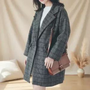 여성 스웨터 가을겨울 격자 숏자켓 빅사이즈 데일리웨어