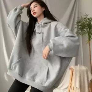 여성 빅사이즈 필기체 보온 FW 후드티