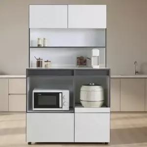 로엔 990 광폭 2단 멀티렌지대 오픈형 주방수납장 상부선반 하부장 세트 주방 정리장