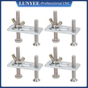 4Pcs T-트랙 홀드 다운 클램프 키트 테이블 톱 조각 용 프레스 플레이트 3018 시리즈 CNC 라우터 기계와 호