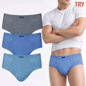 트라이 남자삼각팬티 면100 순면 부드러운 맥시 아버지 브리프 3종 세트