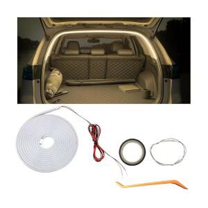 샌드프렌 자동차 트렁크 LED 스트립 라이트 6 56피트 실리콘 플렉시블 컷테이블 차량 화물 앰비언트 조명 방수 브라이트 오토 실내등 장식 SUV RV 트럭용 노란색 DS-7R