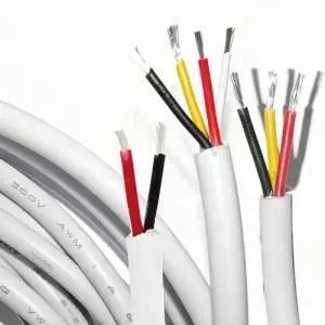 접지선 화이트 2코어 와이어 28 26 24 20 18 16 14 22AWG 피복 케이블 PVC 주석 구리 3 4코어 전선 스피커