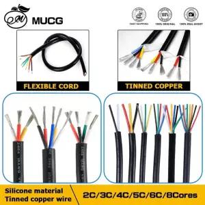 접지선 2C~8C 실리콘 와이어 재킷 케이블 12V 24V 연장 주석 구리 스피커 오디오 전기