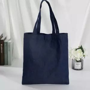 깔끔한 디자인 진청 색상 간편 외출 데님 에코백 kbo7+3ocS