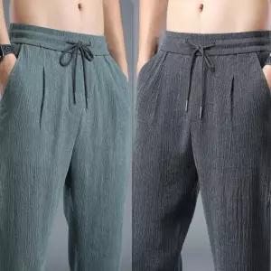 편한 고무줄 팬츠 여름 남자 밴딩 스판 9부 바지