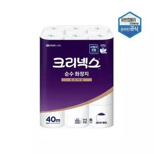 크리넥스 순수 화장지 40m 24롤 두루마리 2겹 4517462 531434