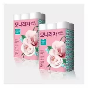 모나리자 플라워 2겹 40m 30롤 2팩 화장지 휴지 두루마리_JS 531300