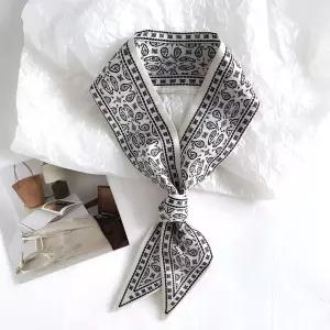 (별별창고) 페이즐리 스카프 쁘띠 방도 반다나 가방 손잡이 승무원